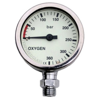 Manomètre chromé DIRZONE Oxygène service Manomètre chromé DIRZONE Oxygène service