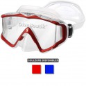 Masque SCUBAPRO CRYSTAL VU jupe transparente rouge