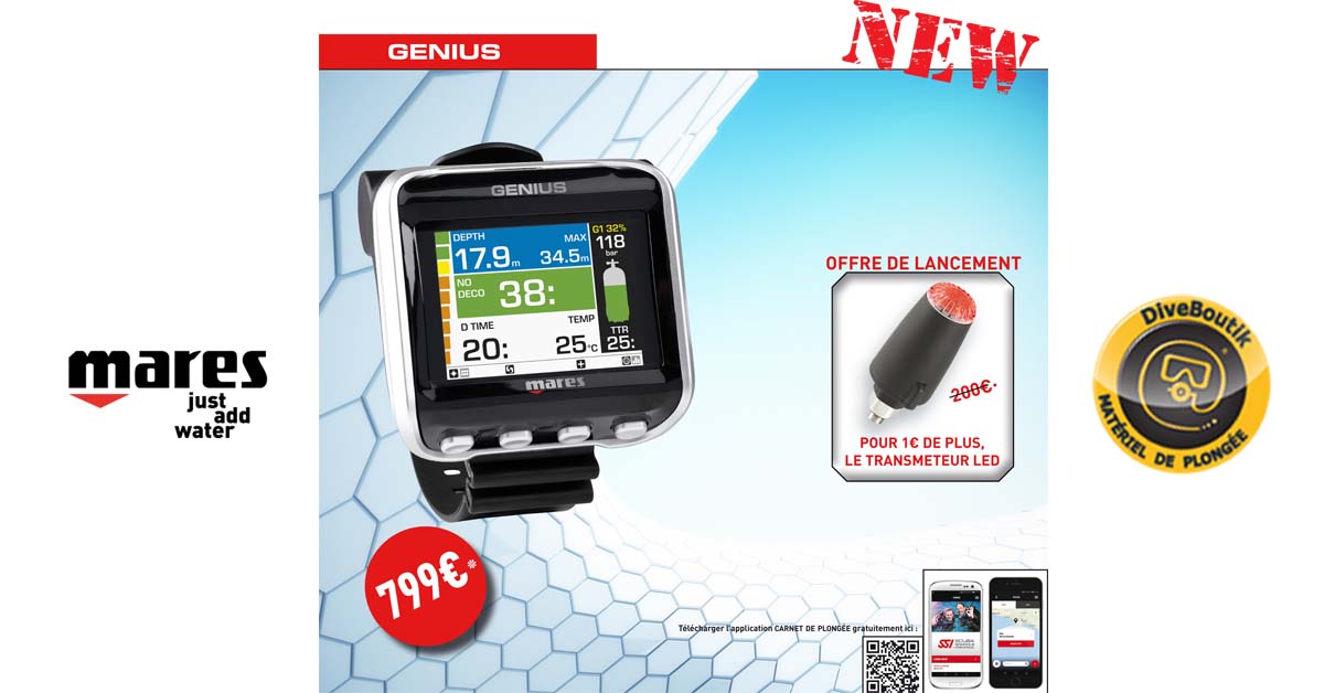MARES GENIUS avec émetteur - Revendeur agréé MARES